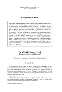 The KfW / ZEW Start-up Panel: Design and Research Potential