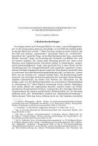 VON EINEM NEUERDINGS ERHOBENEN EMPIRISTISCHEN TON IN DER RECHTSWISSENSCHAFT