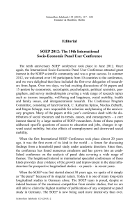 Editorial – SOEP 2012: The 10th International Socio-Economic Panel User Conference