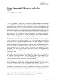 Warum die Agenda 2010 morgen noch gelten muss