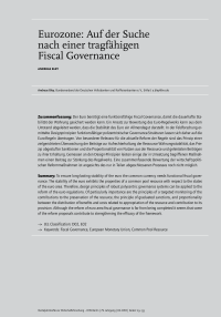 Eurozone: Auf der Suche nach einer tragfähigen Fiscal Governance