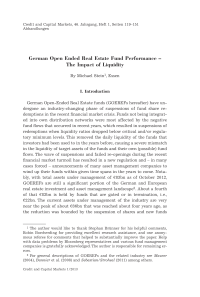 German Open Ended Real Estate Fund Performance – The Impact of Liquidity