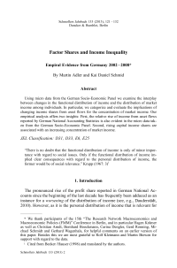 Factor Shares and Income Inequality. Empiral Evidence from Germany 2002 – 2008