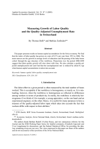 Measuring Growth of Labor Quality and the Quality-Adjusted Unemployment Rate in Switzerland