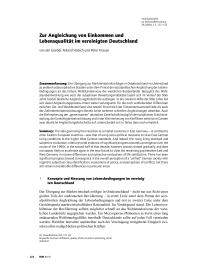 Zur Angleichung von Einkommen und Lebensqualität im vereinigten Deutschland