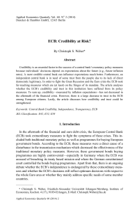 ECB: Credibility at Risk?