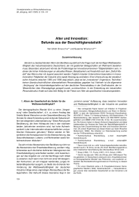 Alter und Innovation: Befunde aus der Beschäftigtenstatistik