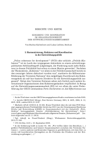 Kohärenz und Kooperation im Organisationsrecht der Entwicklungszusammenarbeit