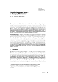 Stock Exchanges and Issuers: A Changing Relationship