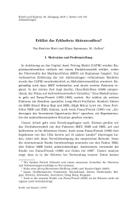 Erklärt das Zyklusbeta Aktienrenditen?