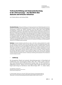 Verbraucherbildung und Verbraucherberatung in der Altersvorsorge – Ein Überblick über deutsche und britische Initiativen