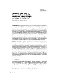 Sustainable Value Added – Ein neues Maß des Nachhaltigkeitsbeitrags von Unternehmen am Beispiel der Henkel KGaA