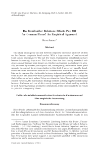 Do Bondholder Relations Efforts Pay Off for German Firms? An Empirical Approach