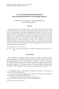 Cross-Sectional Relationship Between Beta and Realized Returns in Emerging Markets