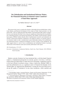 Do Globalization and Institutional Reforms Matter for Financial Structure in Selected Asian Countries? A Panel Data Approach