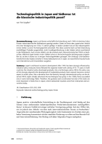Technologiepolitik in Japan und Südkorea: Ist die klassische Industriepolitik passé?