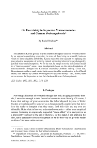 On Uncertainty in Keynesian Macroeconomics and German Ordnungstheorie