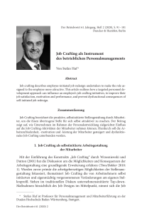Job Crafting als Instrument des betrieblichen Personalmanagements