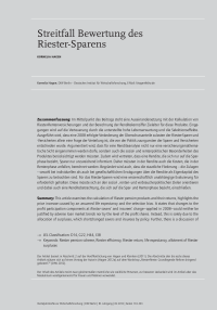 Streitfall Bewertung des Riester-Sparens