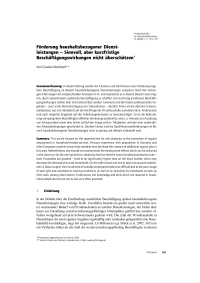 Förderung haushaltsbezogener Dienstleistungen – Sinnvoll, aber kurzfristige Beschäftigungswirkungen nicht überschätzen