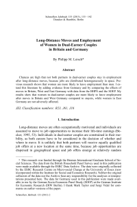 Long-Distance Moves and Employment of Women in Dual-Earner Couples in Britain and Germany