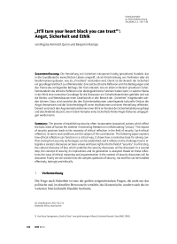 “It'll turn your heart black you can trust“: Angst, Sicherheit und Ethik