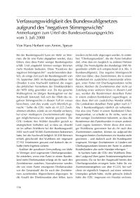 Verfassungswidrigkeit des Bundeswahlgesetzes aufgrund des “negativen Stimmgewichts”