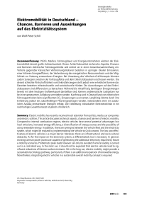Elektromobilität in Deutschland – Chancen, Barrieren und Auswirkungen auf das Elektrizitätssystem