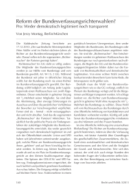 Pro und Contra: Reform der Bundesverfassungsrichterwahlen?