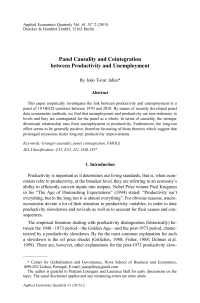 Panel Causality and Cointegration between Productivity and Unemployment