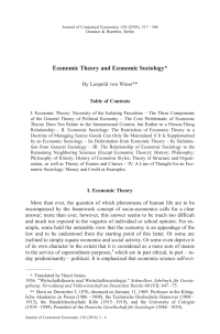 Economic Theory and Economic Sociology