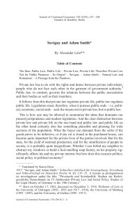 Savigny and Adam Smith