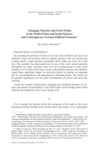 Changing Theories and Fixed Truths in the Field of State and Social Sciences and Contemporary German Political Economy