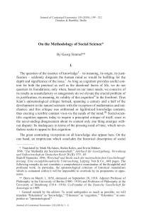 On the Methodology of Social Science