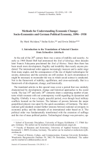 Methods for Understanding Economic Change: Socio-Economics and German Political Economy, 1896–1938
