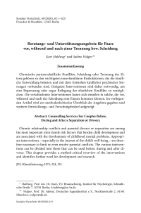 Beratungs- und Unterstützungsangebote für Paare vor, während und nach einer Trennung bzw. Scheidung