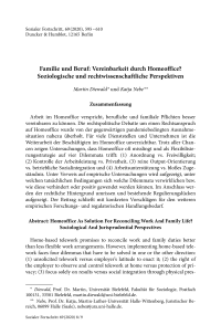 Familie und Beruf: Vereinbarkeit durch Homeoffice? Soziologische und rechtwissenschaftliche Perspektiven