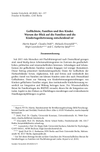 Geflüchtete, Familien und ihre Kinder. Warum der Blick auf die Familien und die Kindertagesbetreuung entscheidend ist
