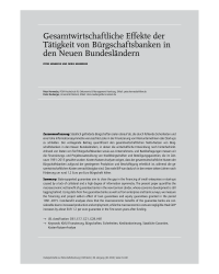 Gesamtwirtschaftliche Effekte der Tätigkeit von Bürgschaftsbanken in den Neuen Bundesländern