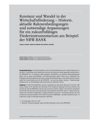 Konstanz und Wandel in der Wirtschaftsförderung – Historie, aktuelle Rahmenbedingungen und notwendige Anpassungen für ein zukunftsfähiges Förderinstrumentarium am Beispiel der NRW.BANK