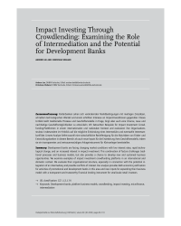 Impact Investing Through Crowdlending: Examining the Role of Intermediation and the Potential for Development Banks