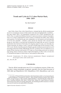 Trends and Cycles in U.S. Labor-Market Slack, 1994–2019