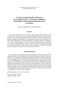 Are there Gender-Specific Preferences for Location Factors? A Grouped Conditional Logit-Model of Interregional Migration Flows in Germany