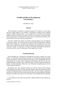 Fruitful and Barren Developments in Economics