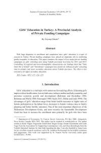 Girls’ Education in Turkey: A Provincial Analysis of Private Funding Campaigns