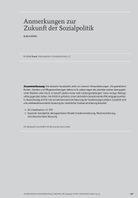 Anmerkungen zur Zukunft der Sozialpolitik