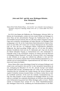 ,Sein und Zeit‘ und die neue Heidegger-Debatte. Eine Metakritik