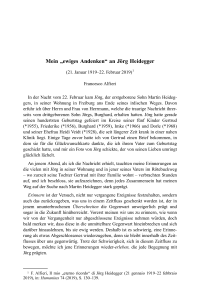 Mein „ewiges Andenken“ an Jörg Heidegger