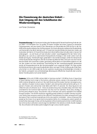 Die Finanzierung der deutschen Einheit – Zum Umgang mit den Schuldlasten der Wiedervereinigung