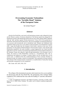 Overcoming Economic Nationalism: The “Invisible Hand” Solution of the European Union